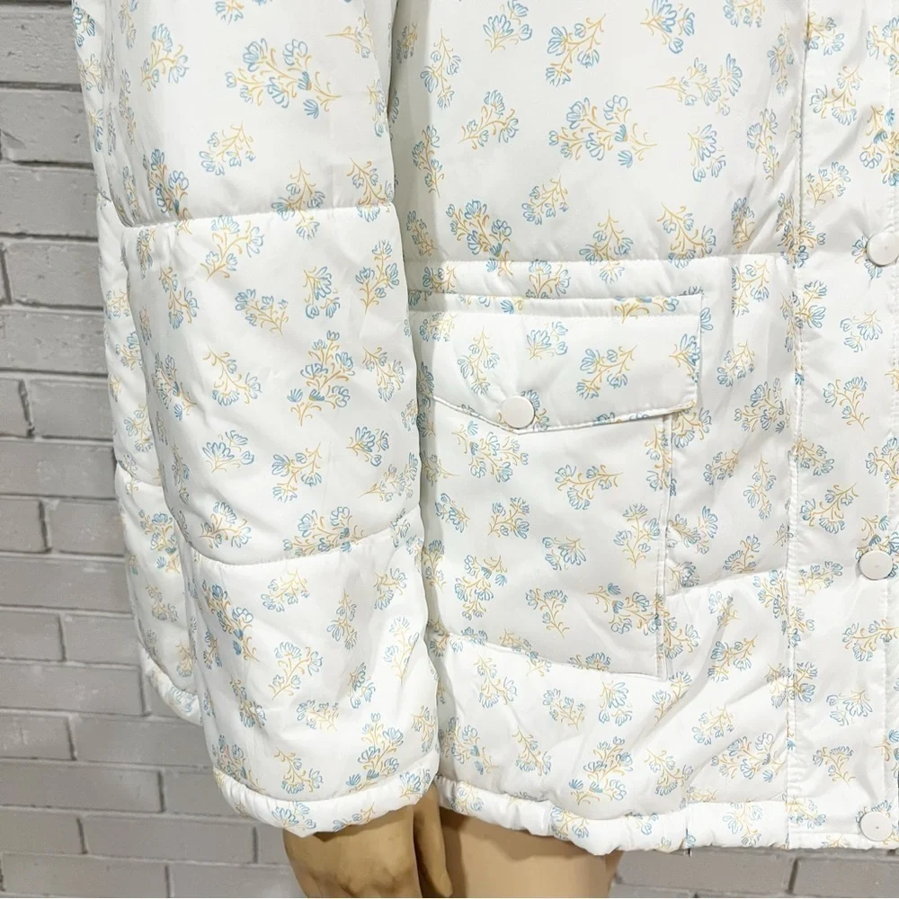 Neon Rose Women’s Vintage Ditsy Floral Puffer Jacket - Picture 7 of 10